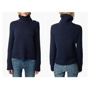 Zadig & Voltaire Nalma Cashmere Sweater in Navy, Size XS, New with Tag